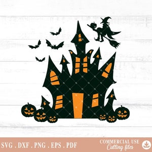 Castle Svg, Halloween Castle Svg, Haunted House Svg, Castle Png, Castles SVG, Pumpkin Svg, digital file png, Cutting Files for Cricut A665