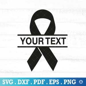 Awareness Ribbon Monogram Svg, Awareness Ribbon Svg, Split Name Frame, Hope Ribbon, Cancer Awareness, Cut File for Cricut Cameo - A1184