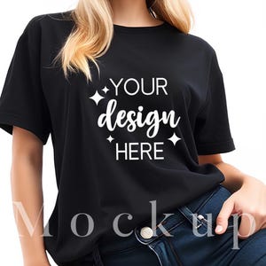 Bella Canvas 3001 Mockup, Bella Canvas 3001 Mockup, Boho Woman Model, Real Model Mock, Trendy Tee Mock - A947