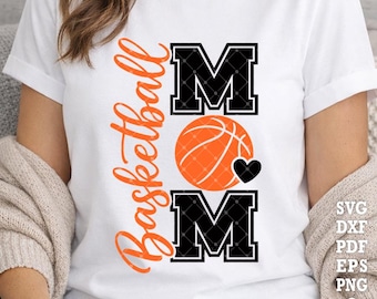Basketbalmoeder SVG, Sportmoeder verticale SVG, Basketbalhart SVG, Wedstrijddagmoeder shirt SVG, Sportmoeder Cricut Silhouette ontwerp - AB946