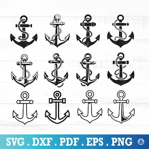 Navy Anchor With Rope Svg, Anchor Vector, Anchor Cricut, Anker Png, Anchorsvg, Anchor and Rope Svg, Anchor Silhouette, Anchor Cut File A1100