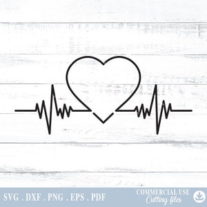 Heart Beat Svg, HeartBeat Svg, Heart Beat clipart png, voor Cricut Silhouette