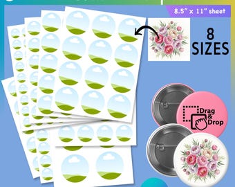 Button-Pin-Vorlagenpaket, Canva-Rahmen-Button-Pin, Kreisförmige Badge-Etiketten, Benutzerdefinierter Badge-Kreis, Drag-and-Drop-Button-Pin, Canva-bearbeitbar – AB849