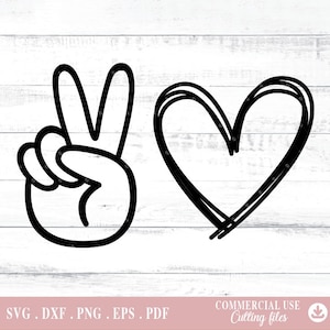 Peace Love Sign Svg, Peace and Love Svg, Peace Hand Svg, Peace Symbol Svg, Svg Cutting Files for Cricut