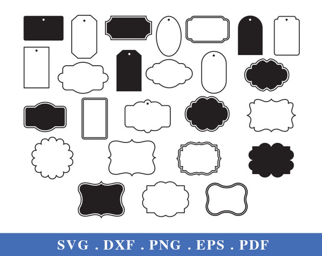 Label Frames Svg, Vintage Frames Svg, for Cricut Silhouette, Svg, Dxf