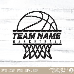 Logotipo de equipo de baloncesto Svg, equipo de baloncesto Svg, nombre de baloncesto Svg, clipart png, para Cricut Silhouette