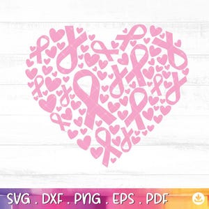 Breast Cancer Svg, Breast Cancer Awareness Heart Svg, Breast Cancer Svg, Sublimation PNG, Svg Cutting Files for Cricut, Commercial Use -A953