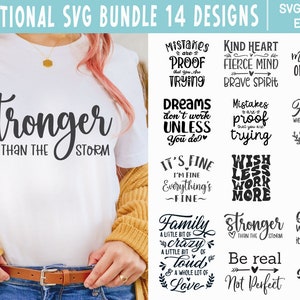 Motivational Svg Bundle, Png SVG Positive Quote, 14 designs Bundle, Positive Thinking Svg, Instant Download,svg cut Files for Cricut