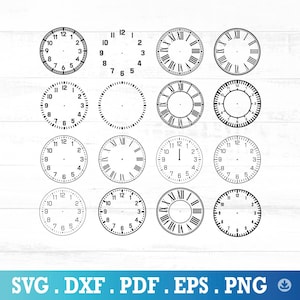 Clock Face  Svg Bundle, Clock face Clipart, Clock face svg for Cricut, Clock face svg cut files, Roman Numbers Clock SVG Cut File - A1107