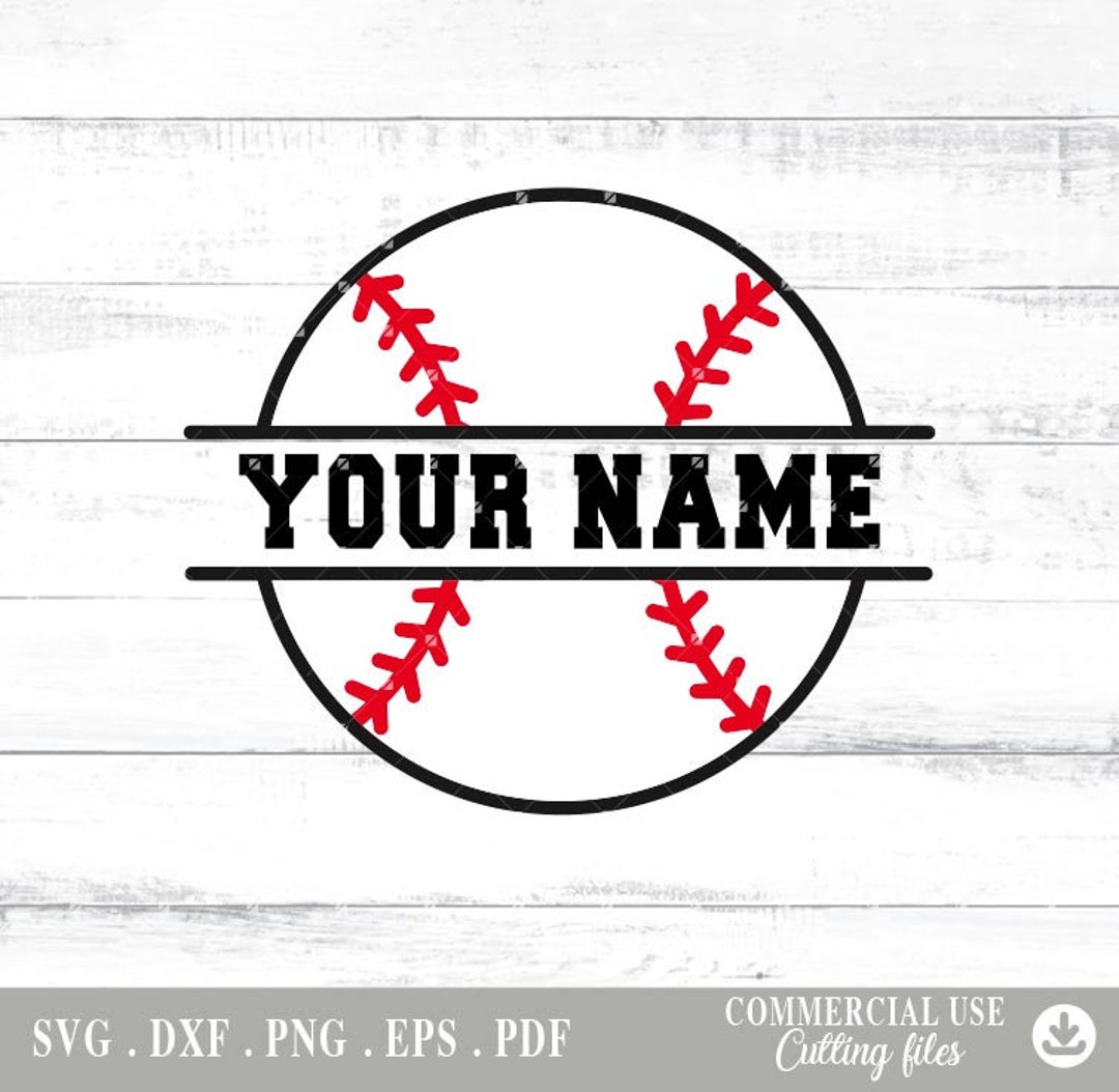 Baseball Name Frame Svg, Baseball Monogramme, Baseball Name Frame With
