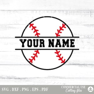 Baseball Name Frame Svg, Baseball Monogramme, Baseball Name Frame with Space to add Player Name, Svg File for Cricut Silhouette