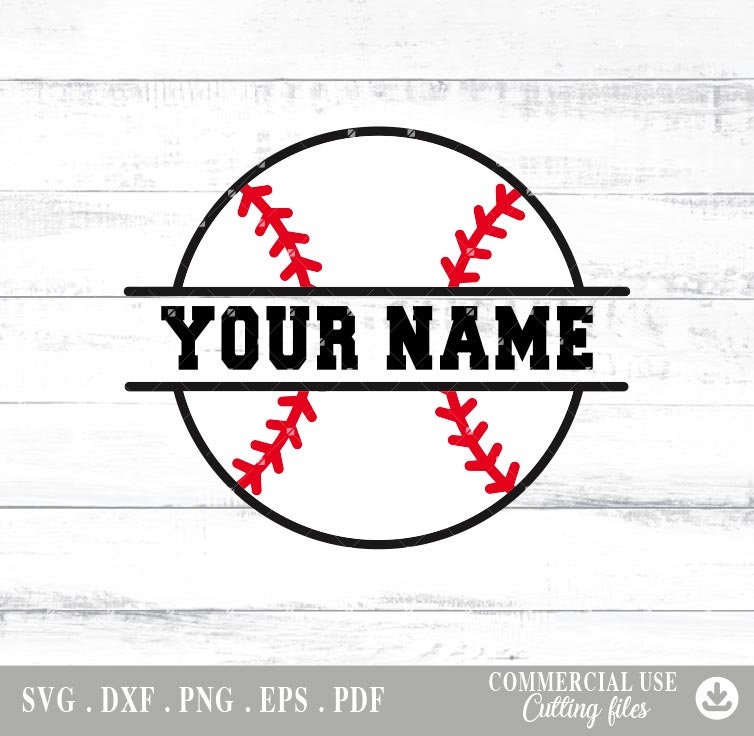 Baseball Name Frame Svg, Baseball Monogramme, Baseball Name Frame With