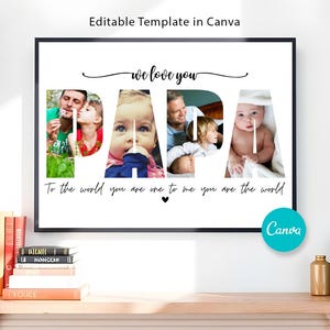 Papa Photo Collage, Papa Collage Gift, Editable Fathers Day Gift, Dad Gift, Photo Collage For Grandpa, Father's Day Photo Collage - A1124