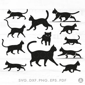 Cats Silhouette Bundle, Cats Svg Png, Cat Silhouette, Kitten Svg, Cat Vector, Kitty Svg, Pet Silhouette, Cats Svg Bundle Cats Design - A1009