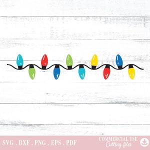 Christmas Lights Svg, Repeating Christmas Lights String, String of Lights, Instant Download, svg cut Files for Cricut
