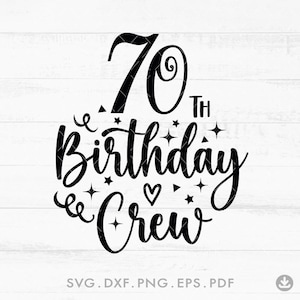 It's My 70th Birthday Svg, 70th Birthday Party Crew Png, Birthday Squad, 70th SVG, Birthday Queen PNG, 70th Birthday Crew Svg - A1035