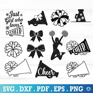 Cheer Svg Bundle, Cheerleading Svg, Pom Pom Svg, Cheerleading Pom Pom Svg, Sport Svg, Cutting Files for Cricut, Cheerleading Svg - A1161