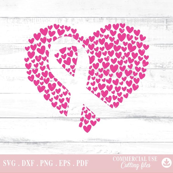 Breast Cancer Svg, Breast Cancer Awareness Heart Svg, Breast Cancer Svg, Sublimation PNG, Svg Cutting Files for Cricut, Commercial Use