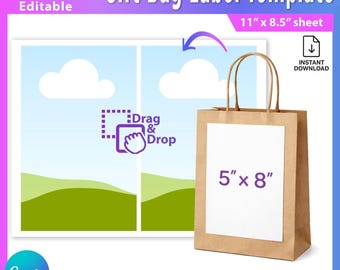 Sjabloon voor cadeautaslabel | Printbaar verpakkingslabel | Bewerkbaar Canva-ontwerp | Direct te downloaden AB925