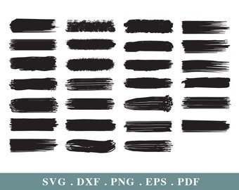 Paint Brush Strokes Svg, Paint Brush Strokes Bundle, for Cricut Silhouette, Digital File Download, svg, dxf, eps, png - AB021
