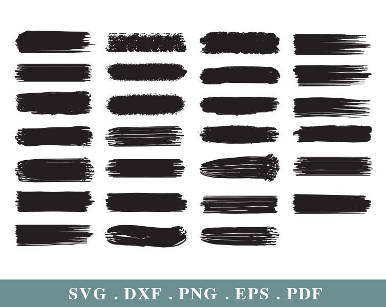Paint Brush Strokes Svg Paint Brush Strokes Bundle for Etsy