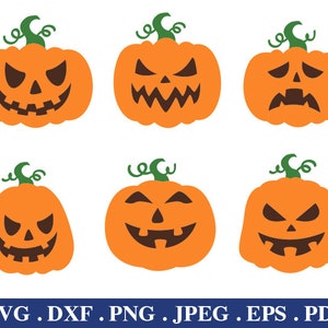 Halloween Pumpkins svg, Digital File Download, Cut file pour Cricut, pour Silhouette, Svg, Dxf, Eps, Png