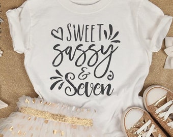 Sweet Sassy And Seven Svg, Birthday Svg, Seventh Birthday Svg, Kids Birthday Svg, 7th Birthday Svg,Instant Download,svg cut Files for Cricut