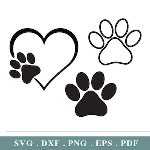 Dog Paw Print Svg, Dog Paw Print Clip art, for Cricut Silhouette, svg, dxf, eps, png, Digital File Download
