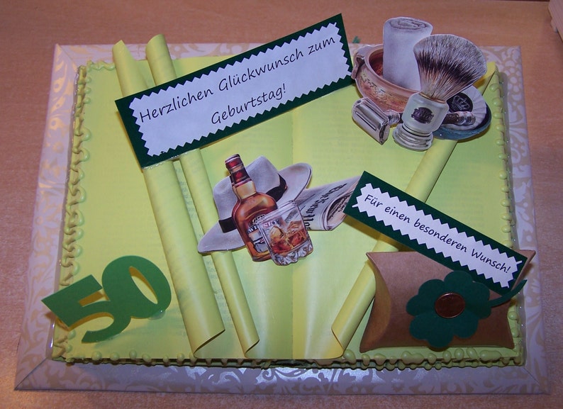 Geldgeschenk zum 50. Geburtstag, Geschenkidee, Gutscheine verpacken
