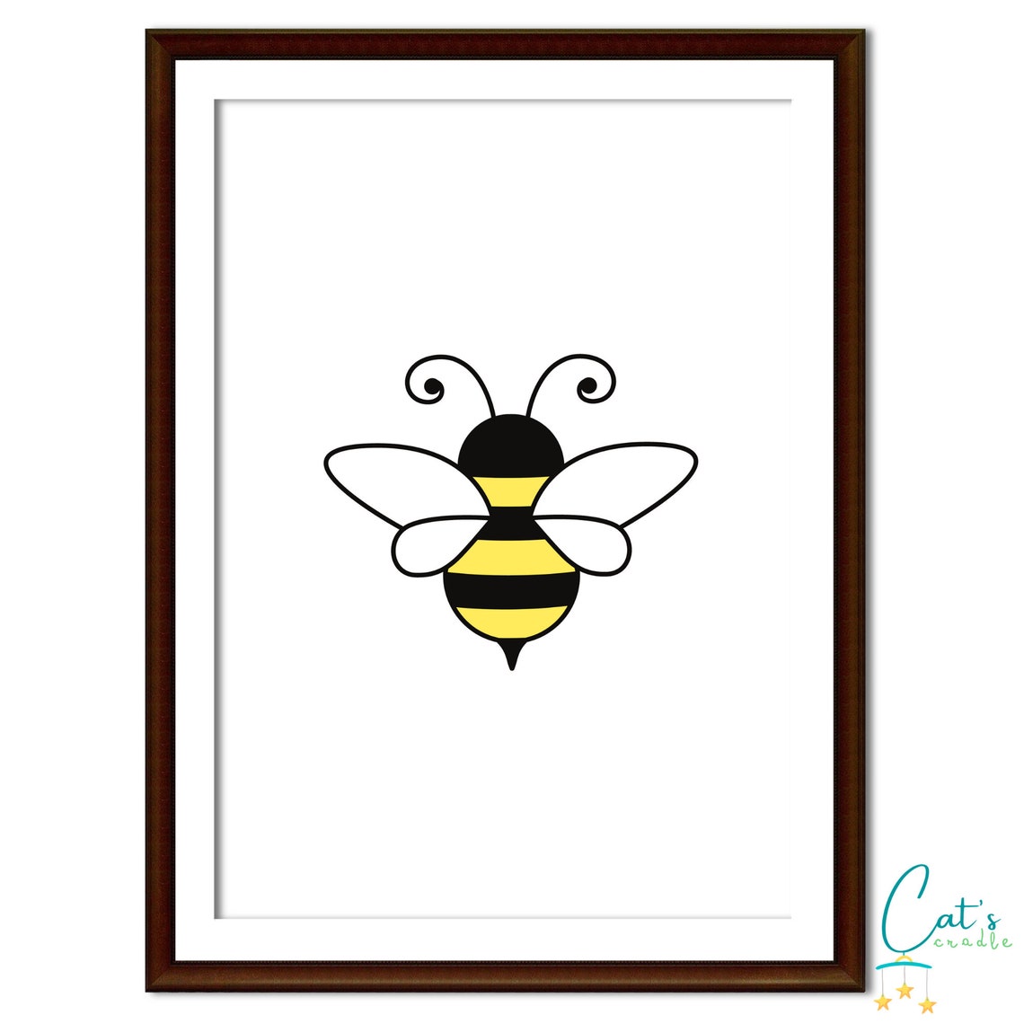 Bee Nursery Decor Nursery Wall Art Minimalist Decor Gender Etsy