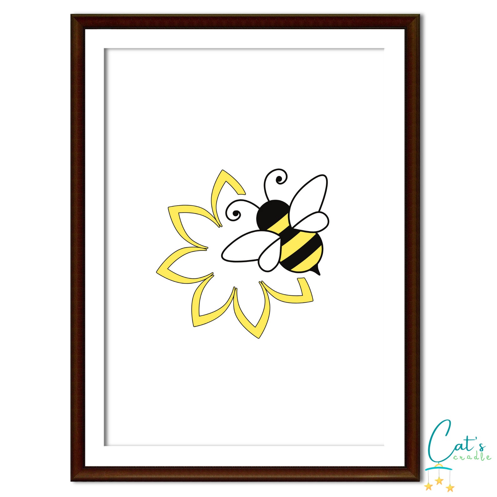 Bee Nursery Decor Nursery Wall Art Minimalist Decor Gender Etsy