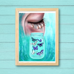 Psalm 56 Inspirierter christlicher Kunstdruck | Schmetterlinge Buntes Kunstwerk |