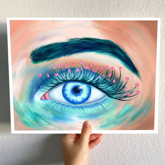 Floral Eye Art Print: Trichotillomania Healing Artwork - Etsy 