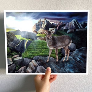 Deer on Mountaintop Art Print / Salmi 18 Opere d&#39;arte di ispirazione cristiana