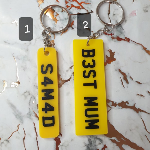 Number Plate Keyring Etsy UK