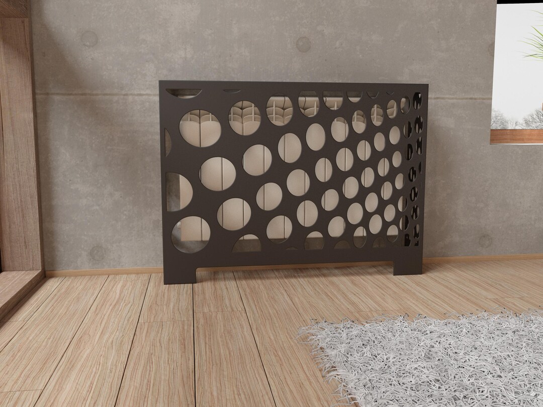 Universal Radiator Screen Modern Asymmetrical Radiator Cover – Freestanding Metal Radiator Screen ...