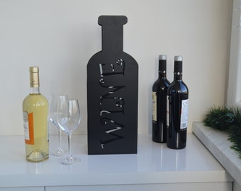 Metal wine holder for 3 bottles. Premium quality REAL handmade in EU. Perfect gift for him. [WHM2]