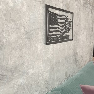 US flag Metal Wall Decor, Home  Wall Art, Premium metal Interior Decoration. Metal Flag Sign. Patriotic rustic man cave decor  [USFLBGL1]