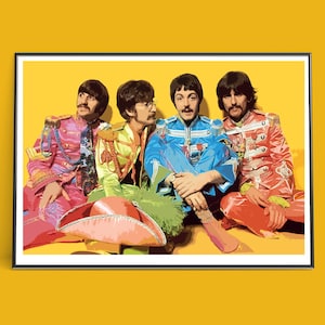 The Beatles Art Print - 1960 Rock Music Poster Art Print