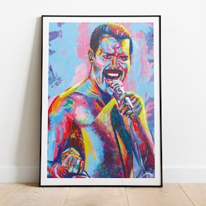 Freddie Mercury Art Print - Queen Pop Music Poster Art Print