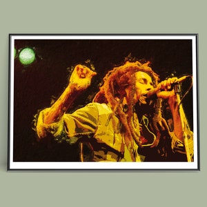 Bob Marley Art Print - Digital Illustration Music Poster Art Print