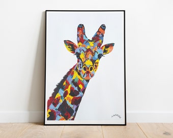 Giraffe Art Print - Animal Decor African Safari Poster Art Print