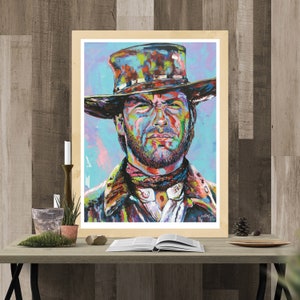 Clint Eastwood Art Print -  Cowboy Western Movie Poster Art Print