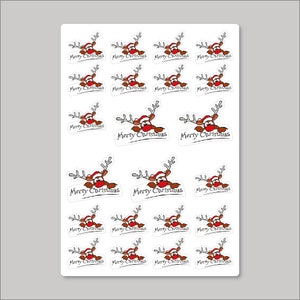 Merry Christmas Stickers - Rudolph Christmas Illustration sticker sheet