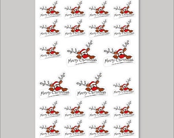 Merry Christmas Stickers - Rudolph Christmas Illustration sticker sheet
