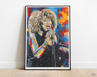 Tina Turner Art Print -  Colourful Pop Music Poster Art Print