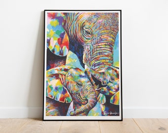 Elephants Art Print - Animal Decor African Safari Poster Art Print
