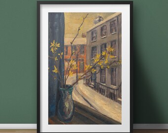 Vintage 1985 Wall Art - Floral Oil Painting Art Poster Print