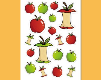 Autocollants Apple - 18 apple Illustration planner agenda craft sticker sheet