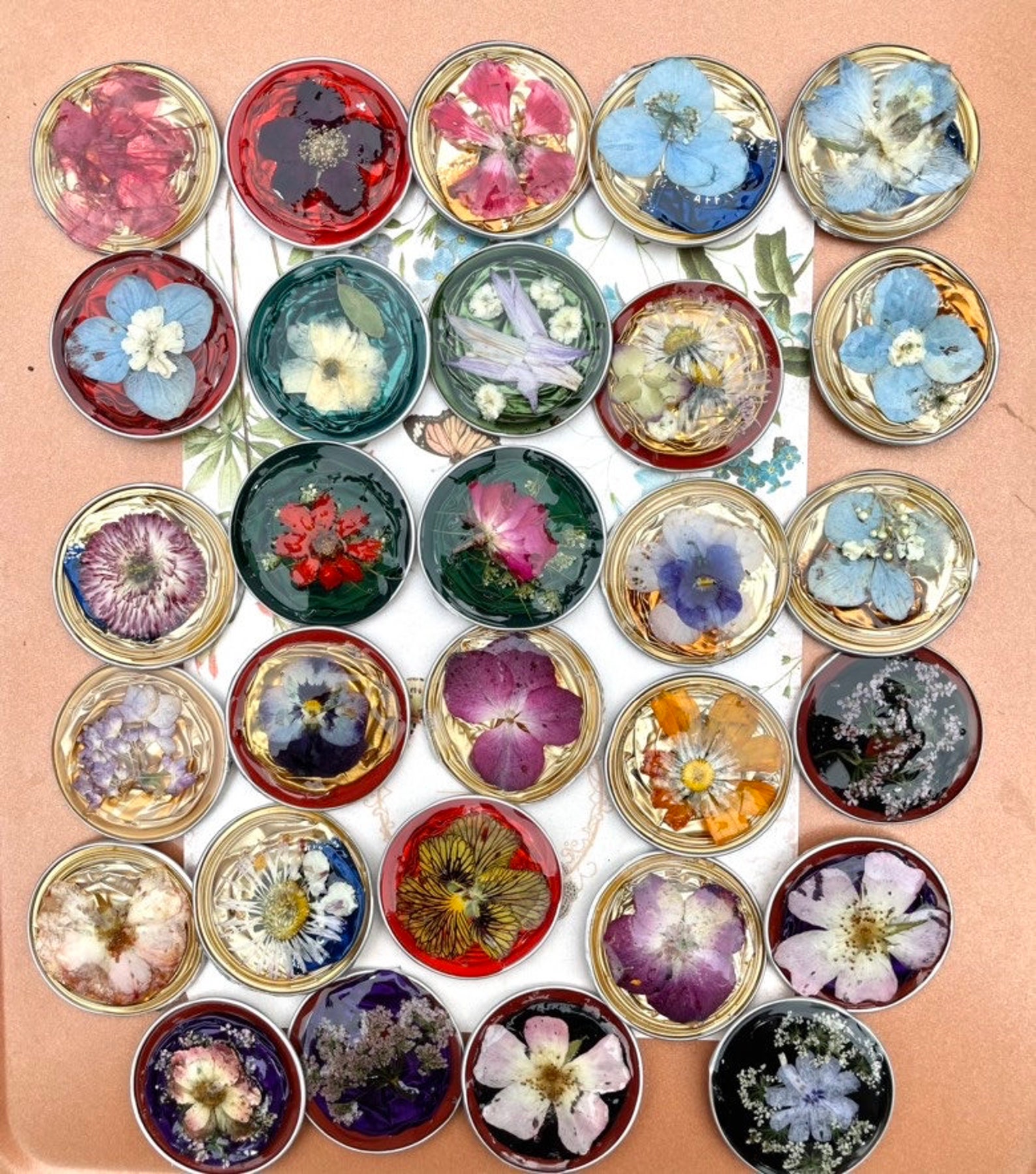 Pressed Flower Made From Real Flowers and Upcycled Etsy